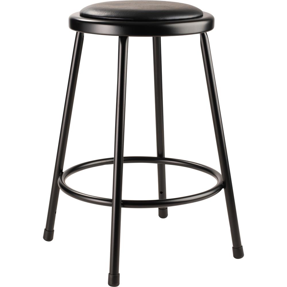 NPS® 24'' Heavy Duty Vinyl Padded Steel Stool, Black - National Public Seating