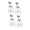(4 Pack) NPS® 24''Heavy Duty Vinyl Padded Steel Stool With Backrest, Grey - National Public Seating
