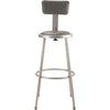 NPS® 30''Heavy Duty Vinyl Padded Steel Stool With Backrest, Grey - National Public Seating