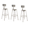 NPS® 30''Heavy Duty Vinyl Padded Steel Stool With Backrest, Grey - National Public Seating