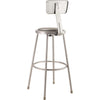 NPS® 30''Heavy Duty Vinyl Padded Steel Stool With Backrest, Grey - National Public Seating