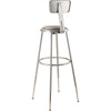 (3 Pack) NPS® 32''-39'' Height Adjustable Heavy Duty Vinyl Padded Steel Stool With Backrest, Grey - National Public Seating