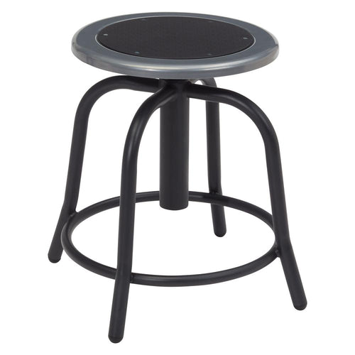 NPS® 18” - 24” Height Adjustable Swivel Stool, Black Seat and Black Frame - National Public Seating
