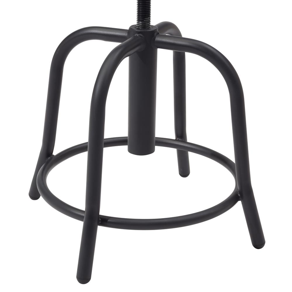 NPS® 18” - 24” Height Adjustable Swivel Stool, Black Seat and Black Frame - National Public Seating