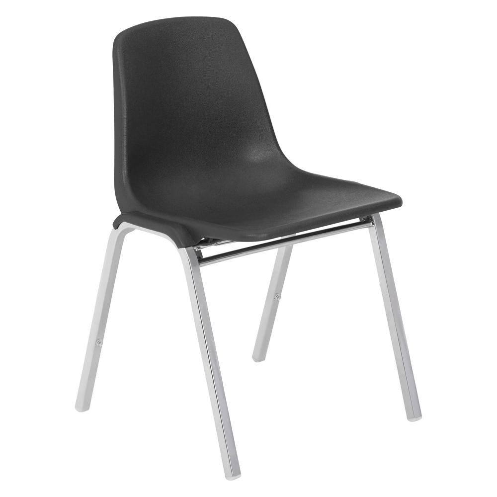 NPS® 8100 Series Poly Shell Stacking Chair, Black - National Public Seating