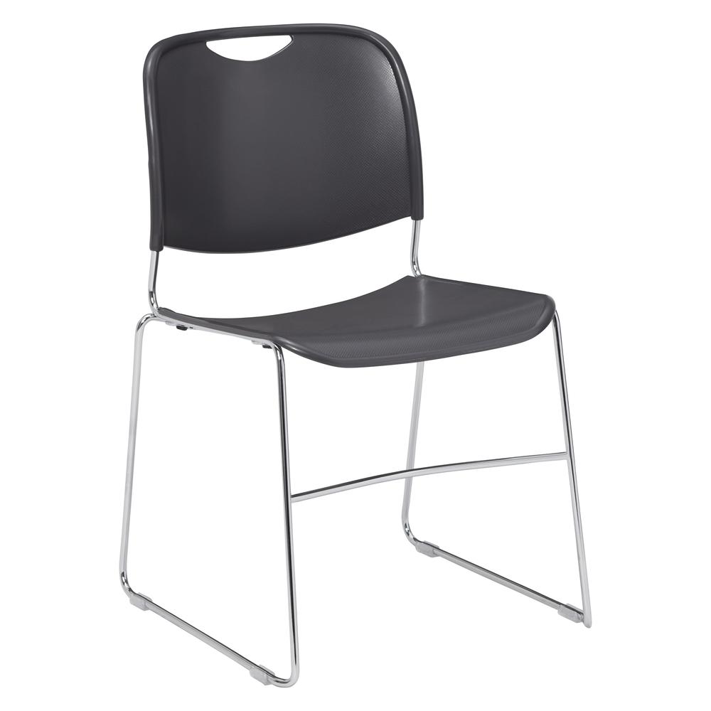 NPS® 8500 Series Ultra-Compact Plastic Stack Chair, Gunmetal - National Public Seating