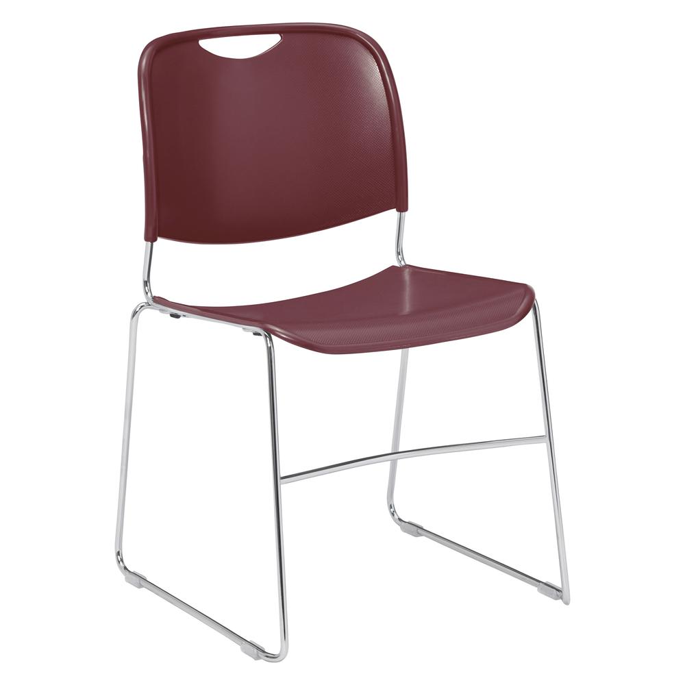 NPS® 8500 Series Ultra-Compact Plastic Stack Chair, Wine - National Public Seating