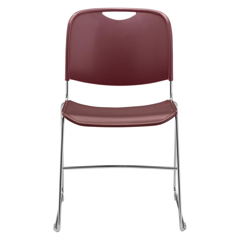 NPS® 8500 Series Ultra-Compact Plastic Stack Chair, Wine - National Public Seating
