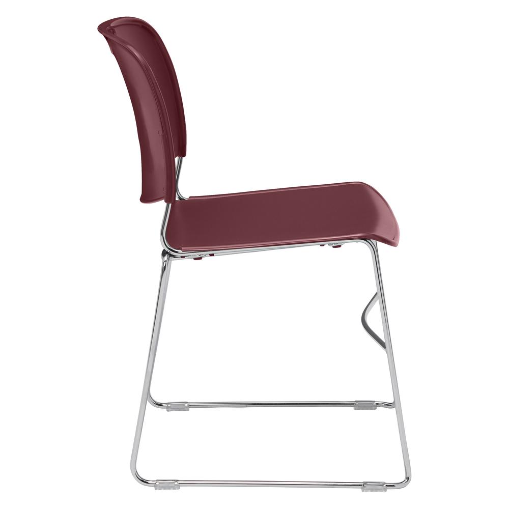 NPS® 8500 Series Ultra-Compact Plastic Stack Chair, Wine - National Public Seating