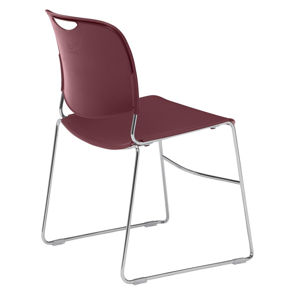 NPS® 8500 Series Ultra-Compact Plastic Stack Chair, Wine - National Public Seating