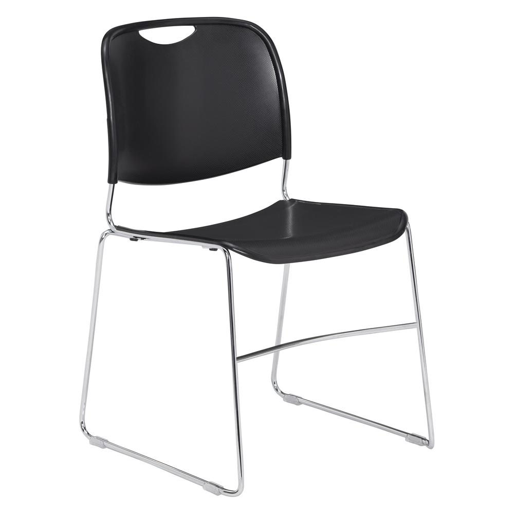 NPS® 8500 Series Ultra-Compact Plastic Stack Chair, Black - National Public Seating