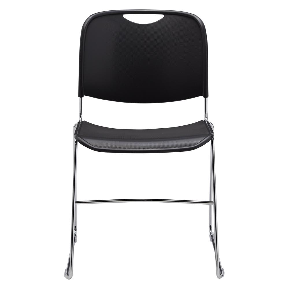 NPS® 8500 Series Ultra-Compact Plastic Stack Chair, Black - National Public Seating