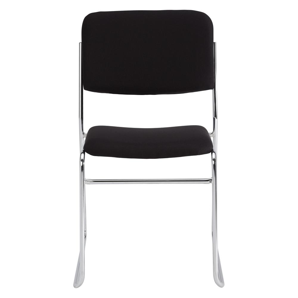 NPS® 8600 Series Fabric Padded Signature Stack Chair, Ebony Black - National Public Seating
