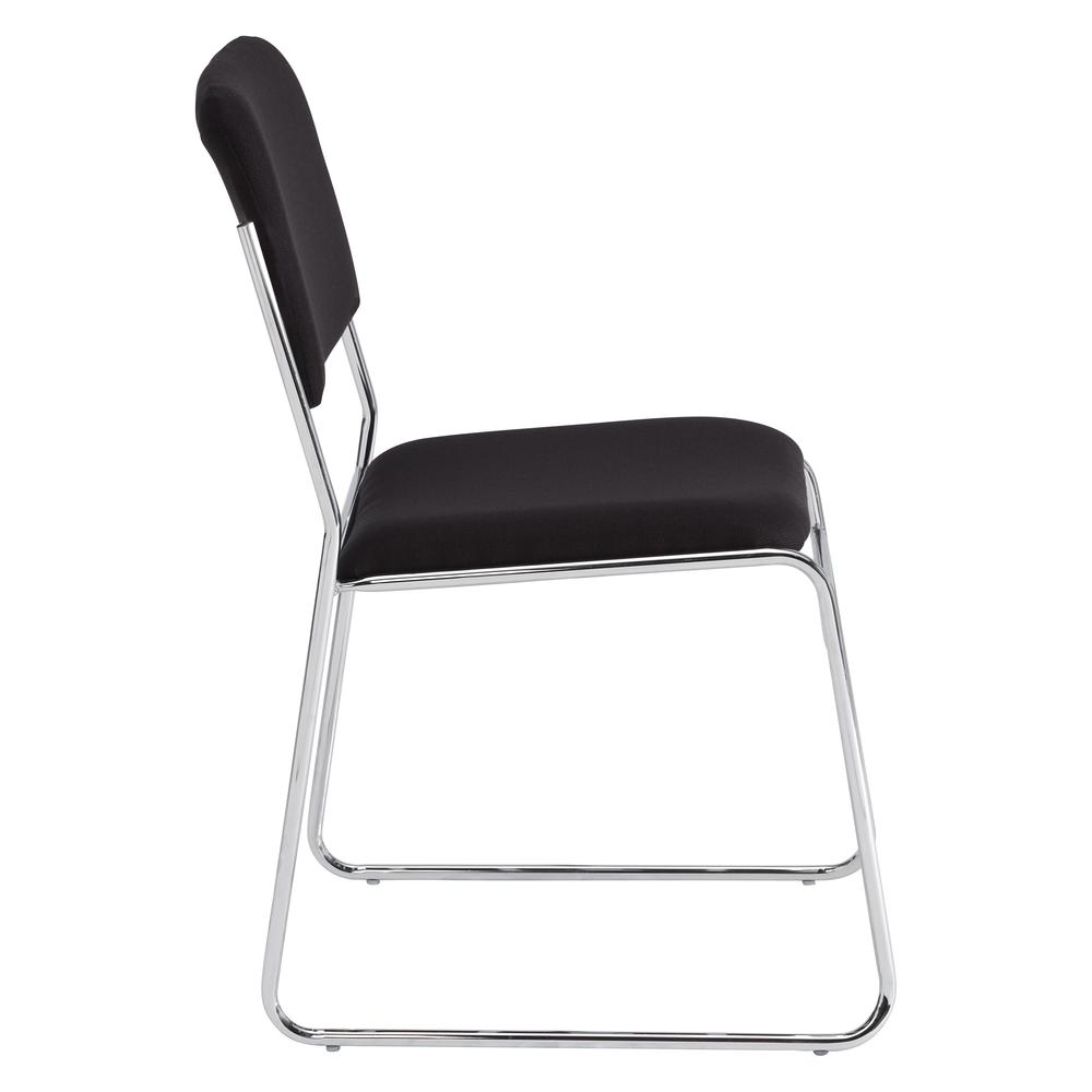 NPS® 8600 Series Fabric Padded Signature Stack Chair, Ebony Black - National Public Seating
