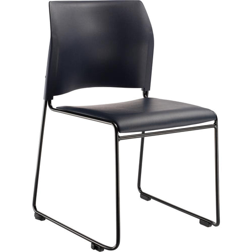NPS® Cafetorium Plush Vinyl Stack Chair, Blue - National Public Seating
