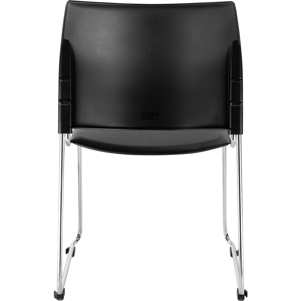 NPS® Cafetorium Plush Vinyl Stack Chair, Black - National Public Seating