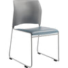 NPS® Cafetorium Plush Vinyl Stack Chair, Blue/Grey - National Public Seating
