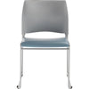 NPS® Cafetorium Plush Vinyl Stack Chair, Blue/Grey - National Public Seating