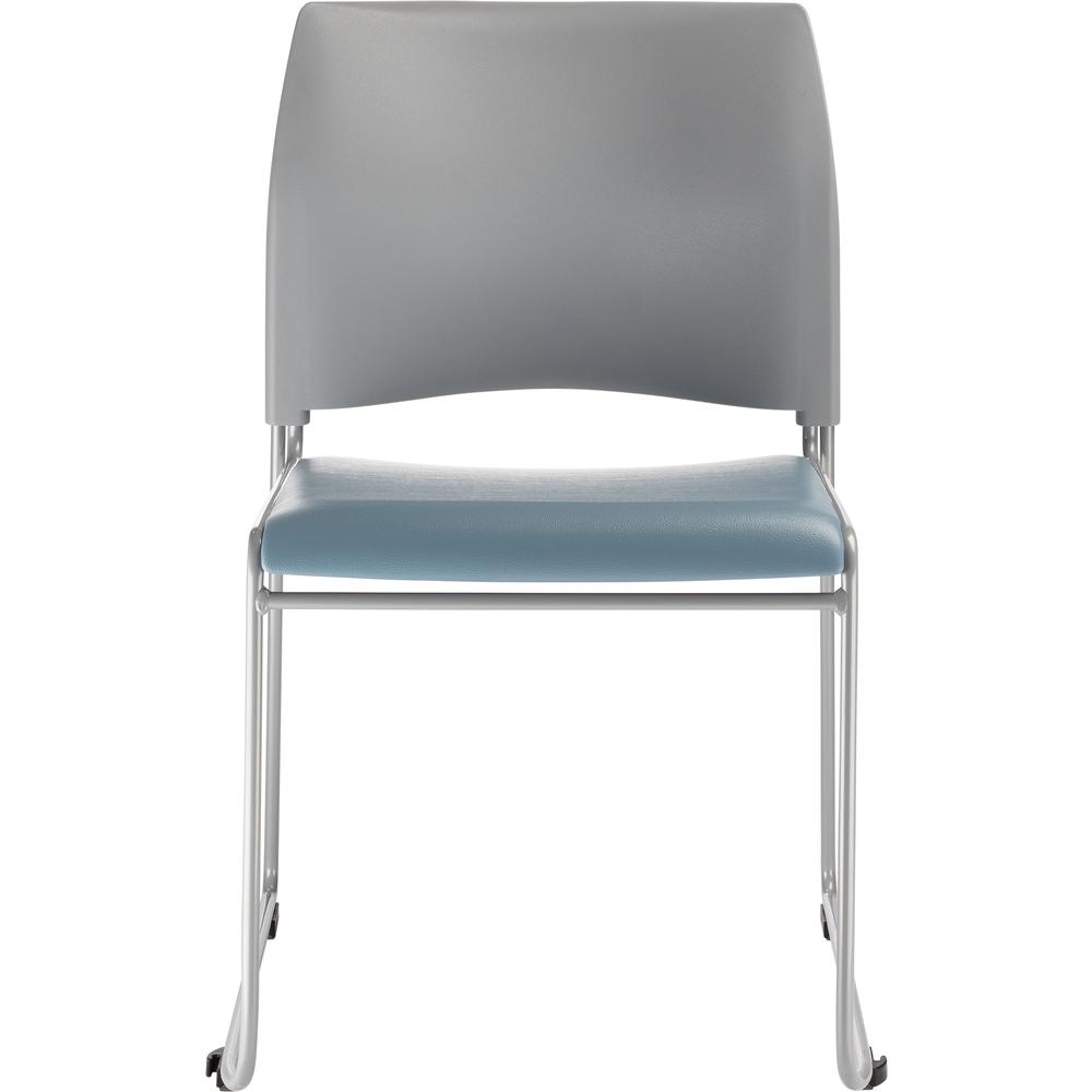 NPS® Cafetorium Plush Vinyl Stack Chair, Blue/Grey - National Public Seating