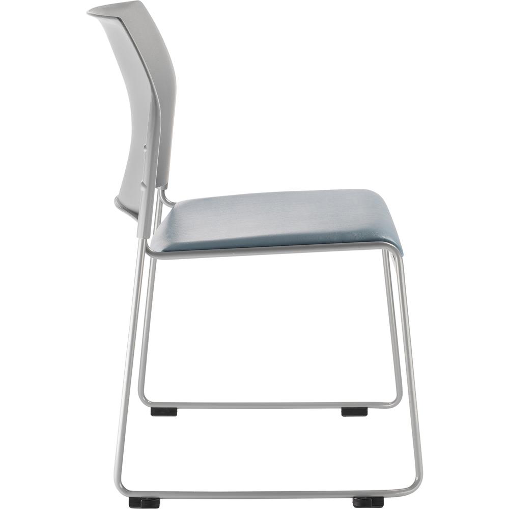 NPS® Cafetorium Plush Vinyl Stack Chair, Blue/Grey - National Public Seating