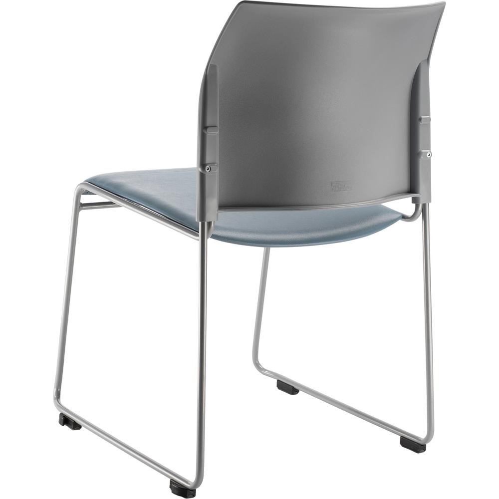 NPS® Cafetorium Plush Vinyl Stack Chair, Blue/Grey - National Public Seating
