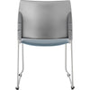 NPS® Cafetorium Plush Vinyl Stack Chair, Blue/Grey - National Public Seating