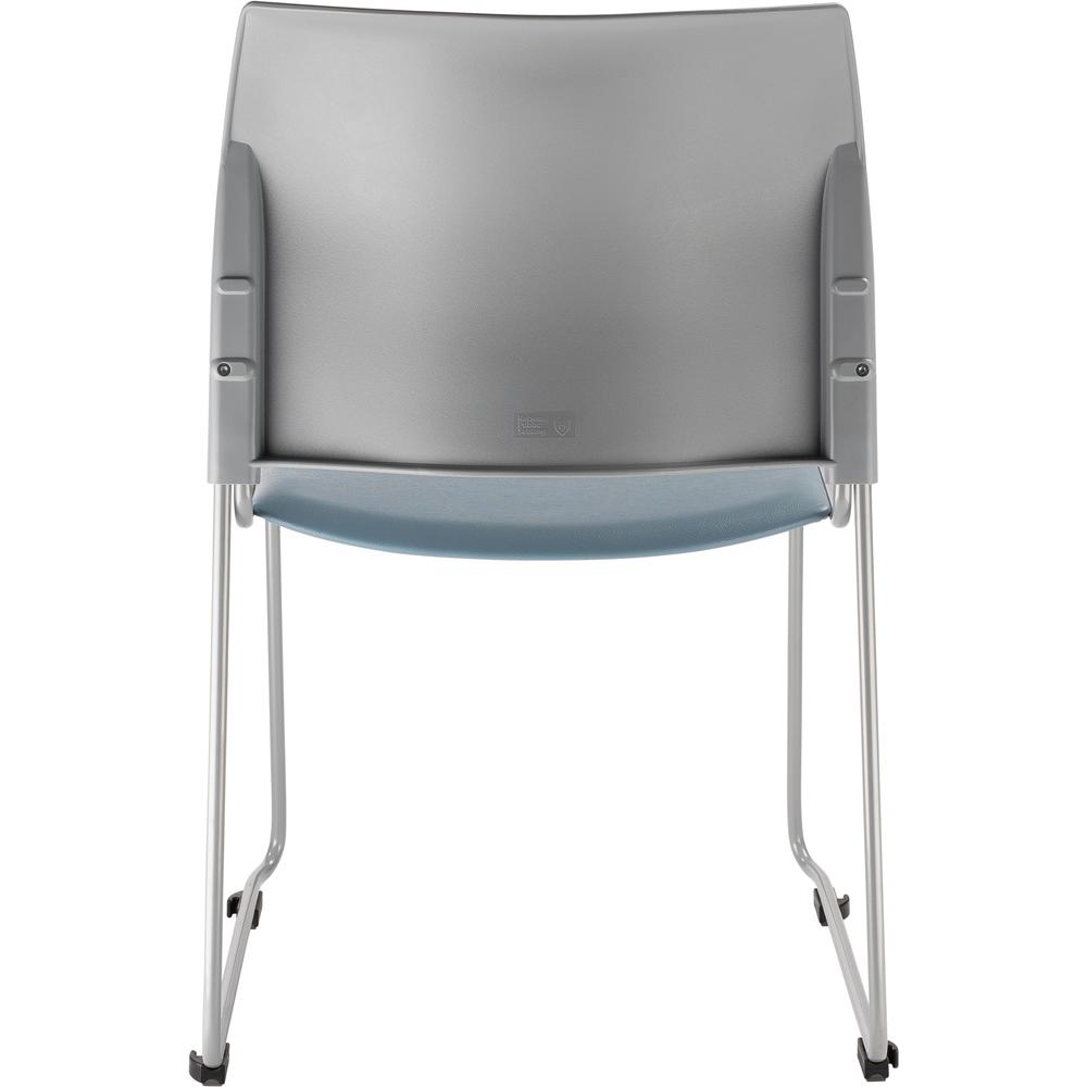 NPS® Cafetorium Plush Vinyl Stack Chair, Blue/Grey - National Public Seating