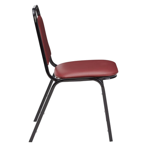 NPS® 9100 Series Vinyl Upholstered Stack Chair, Pleasant Burgundy Seat/Black Sandtex Frame - National Public Seating