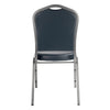 NPS® 9300 Series Deluxe Vinyl Upholstered Stack Chair, Midnight Blue Seat/Silvervein Frame - National Public Seating