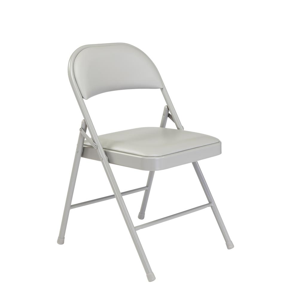 Commercialine® Vinyl Padded Steel Folding Chair, Grey (Pack of 4)