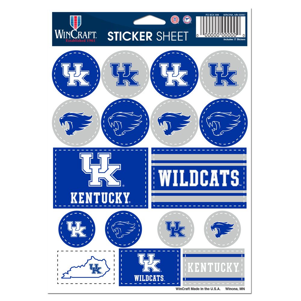 Kentucky Wildcats Decal Sheet 5x7 Vinyl - WinCraft