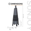 57 in. 2-in-1 Metal Outdoor Chiminea Fire Pit & Fireplace, Removable Grill Grate - Sunjoy