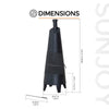57 in. 2-in-1 Metal Outdoor Chiminea Fire Pit & Fireplace, Removable Grill Grate - Sunjoy