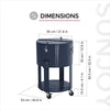 60 Quart Rolling Ice Chest Cooler Cart, Portable Patio Party Bar - Sunjoy