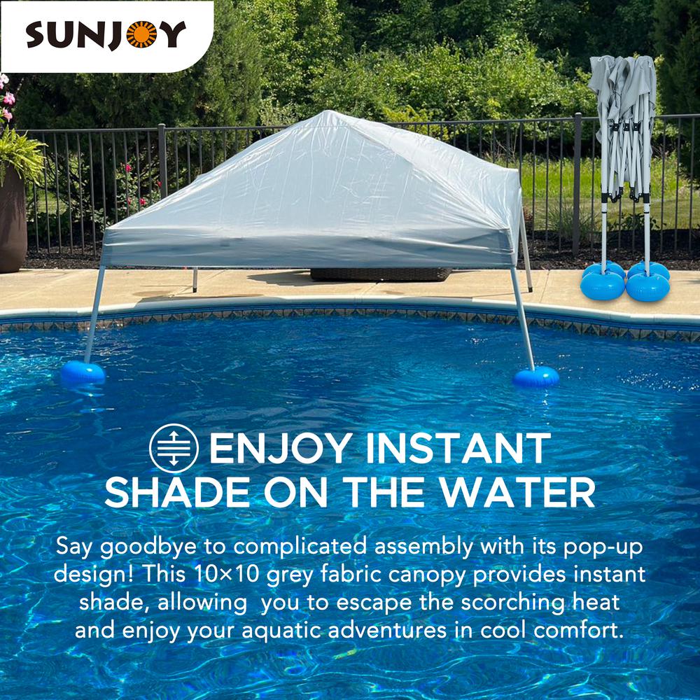 Floating Pool Canopy Pop Up Gazebo Canopy, Steel-Aluminum Frame Floati ...