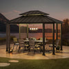 Sunjoy 11 x 13 ft Hardtop Gazebo Outdoor 2-Tier Steel Hardtop Metal Gazebo - Golden Bull Marketing