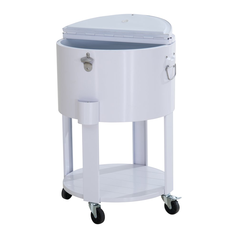 60 Quart Rolling Ice Chest Cooler Cart, Portable Patio Party Bar - Sunjoy