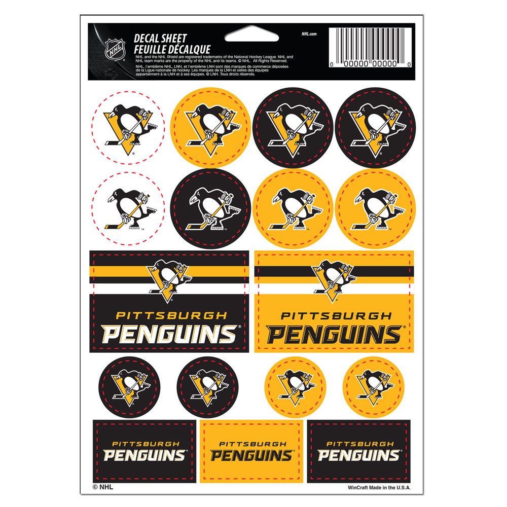 Pittsburgh Penguins Decal Sheet 5x7 Vinyl - WinCraft