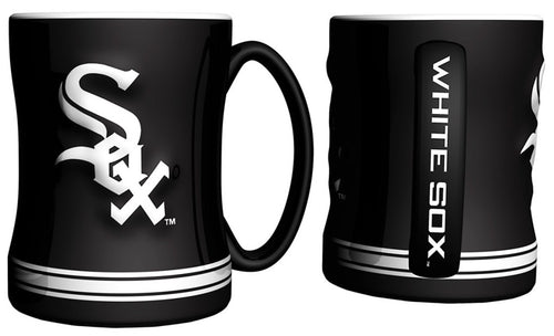 Chicago White Sox Coffee Mug 14oz Sculpted Relief Team Color - Logo Brands