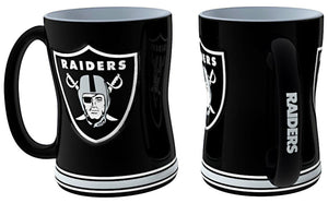 Las Vegas Raiders Coffee Mug 14oz Sculpted Relief Team Color - Logo Brands