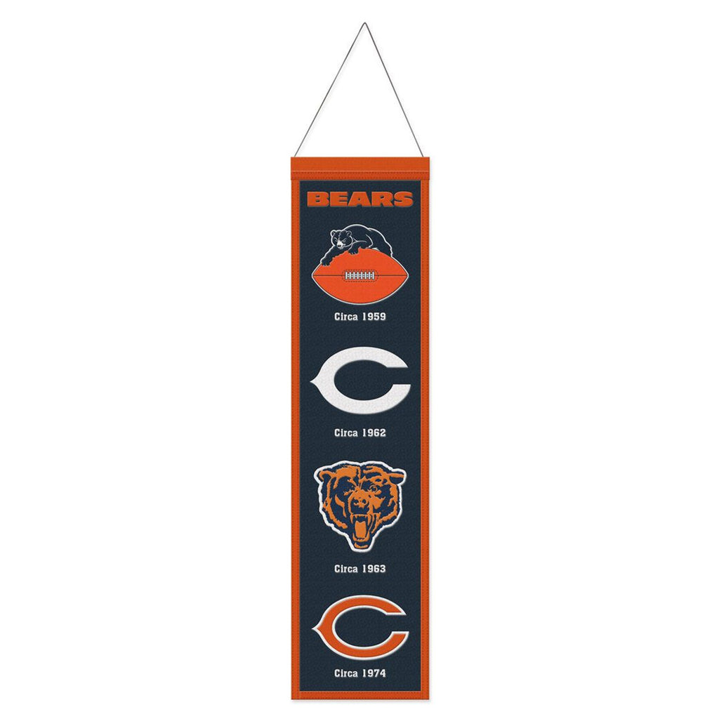 Chicago Bears Banner Wool 8x32 Heritage Evolution Design - Wincraft Fanatics