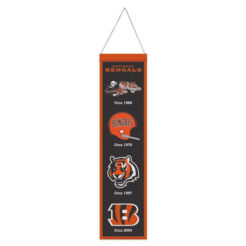 Cincinnati Bengals Banner Wool 8x32 Heritage Evolution Design - Wincraft Fanatics