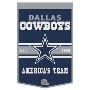 Dallas Cowboys Banner Wool 24x38 Dynasty Slogan Design - Special Order - WinCraft