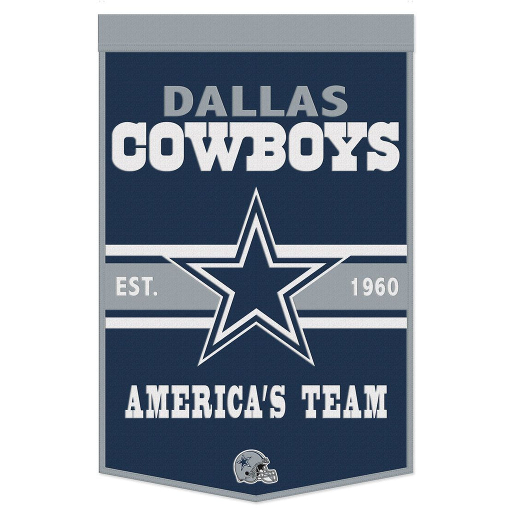 Dallas Cowboys Banner Wool 24x38 Dynasty Slogan Design - Special Order - WinCraft