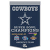 Dallas Cowboys Banner Wool 24x38 Dynasty Champ Design - Wincraft Fanatics