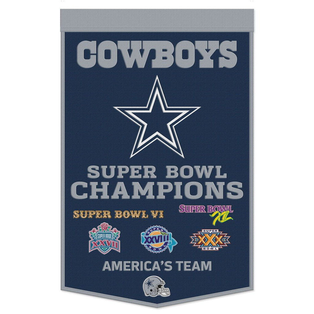 Dallas Cowboys Banner Wool 24x38 Dynasty Champ Design - Wincraft Fanatics