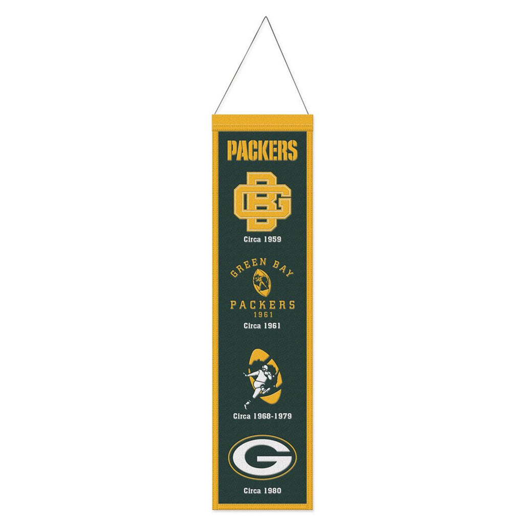 Green Bay Packers Banner Wool 8x32 Heritage Evolution Design - Wincraft Fanatics