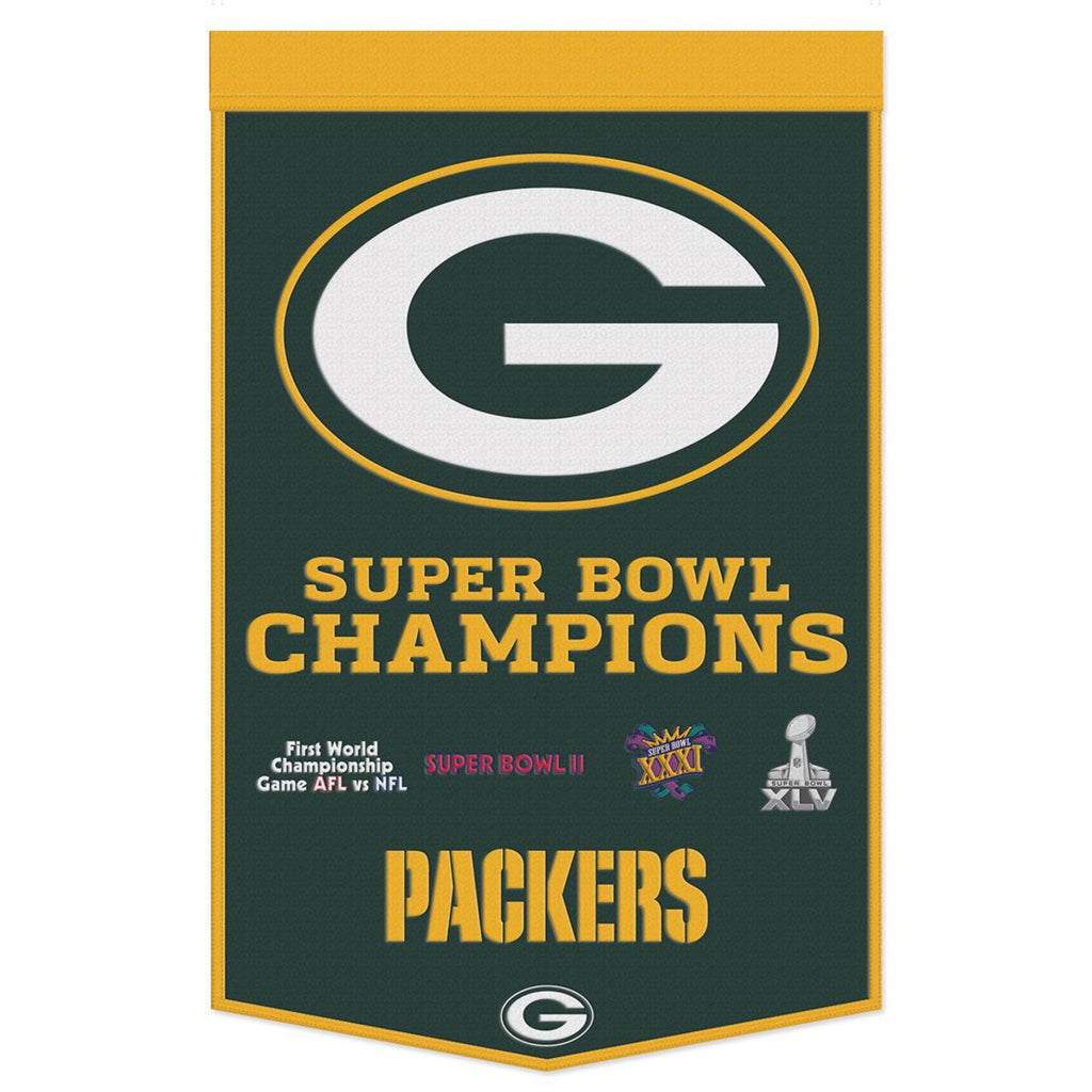 Green Bay Packers Banner Wool 24x38 Dynasty Champ Design - Wincraft Fanatics