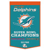 Miami Dolphins Banner Wool 24x38 Dynasty Champ Design - Wincraft Fanatics