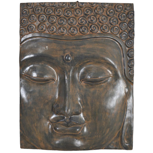 Buddha Face Wall Decoration Small Black Earth - AFD